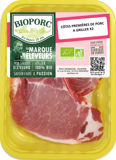 Côtes de porc premières avec os x2