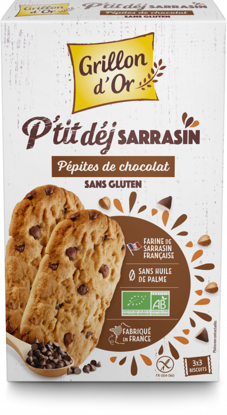 Biscuits p'tit dej sarrasin pepites de chocolat sg 150g GO AB