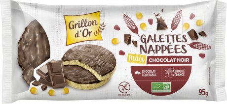Galettes maïs nappees chocolat noir sans gluten 95g GO AB