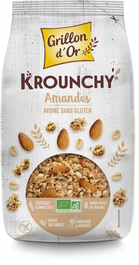 Krounchy amandes avoine sans gluten 500g GO AB