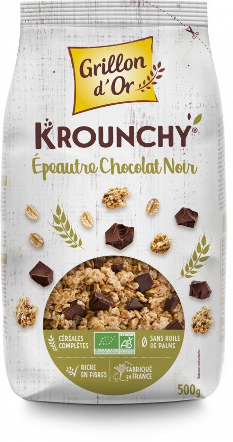 Krounchy epeautre chocolat noir 500g GO AB