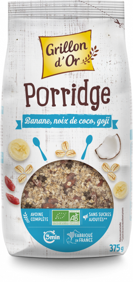 Porridge banane noix de coco goji 375g GO AB