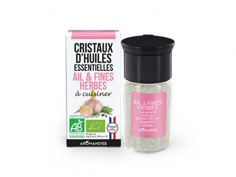 Cristaux d'huiles essentielles ail et fines herbes 