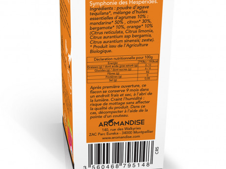 Cristaux d'huiles essentielles ronde d'agrumes Aromandise