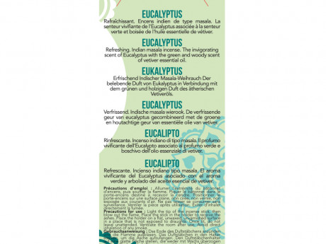 Encens indiens haute tradition eucalyptus fraîcheur