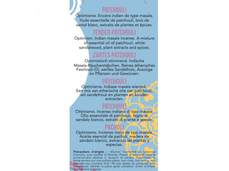 Encens indiens haute tradition patchouli tendre