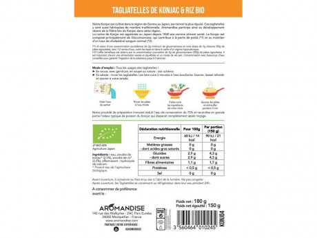 Tagliatelles de konjac et riz