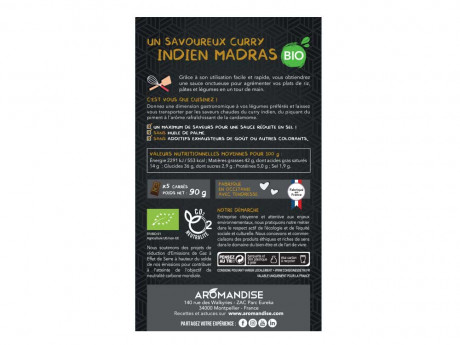 Sauce au carre curry indien madras