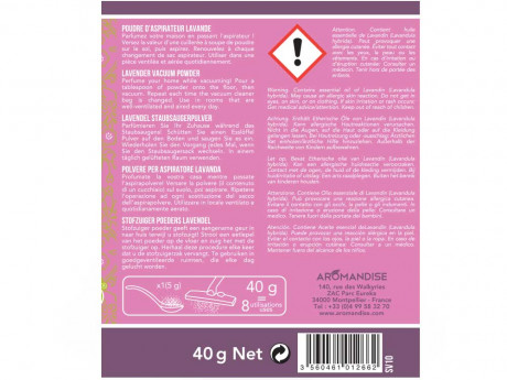 Poudre d'aspirateur lavande Aromandise