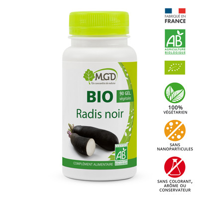 Radis Noir (racine, Raphanus sativus var niger) 