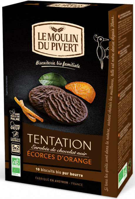 Tentation Orange enrobé de chocolat noir
