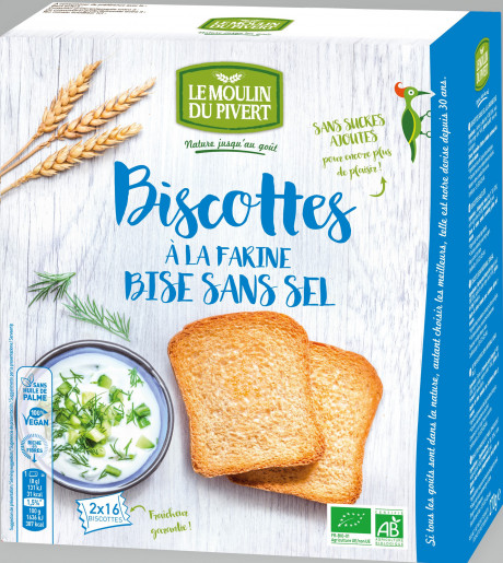 Biscottes sans sel à la farine Bise
