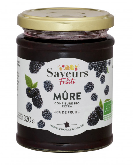 Confiture Extra 60% fruits - Mûre bio 320g
