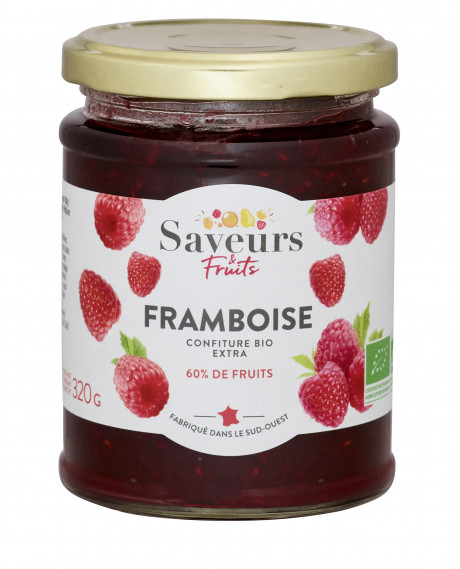 Confiture Extra 60% fruits - Framboise bio 320g. 