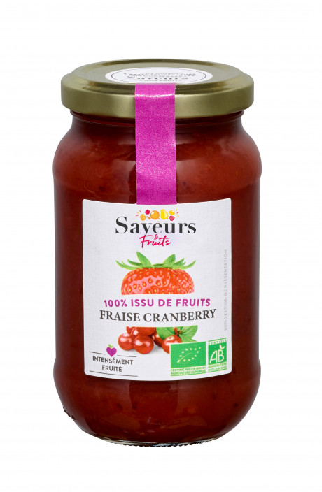 Préparation aux Fruits 100% issue de fruits - Fraise Cranberry bio 310g