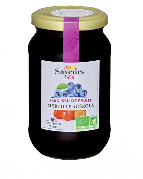 Préparation aux Fruits 100% issue de fruits - Myrtille Acérola bio 310g