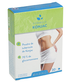 Formule Konjac - Poudre de tubercule de Konjac 550 mg - 93% de glucomannane - 30 caps. vég.