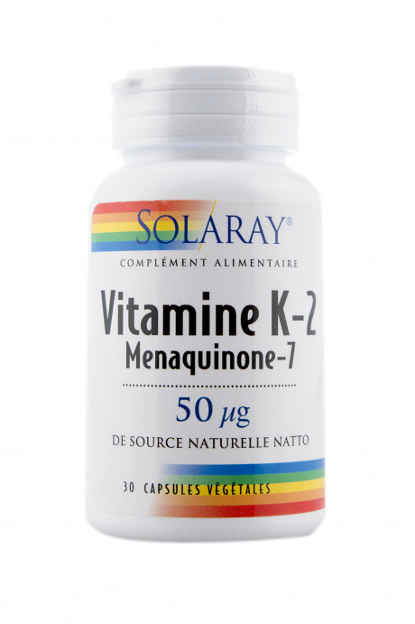 Vitamine K2 (menaquinone-7) de source naturelle natto 50 µg - 30 caps. vég.