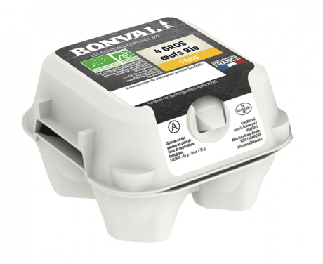 Oeufs frais x 4, en boîte