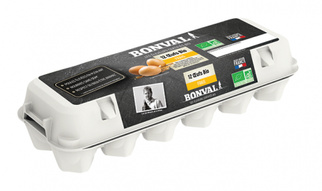 Oeufs frais x 12, en boîte