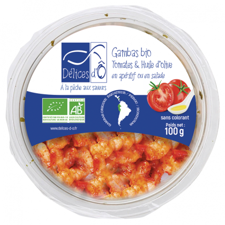 Gambas tomate olive