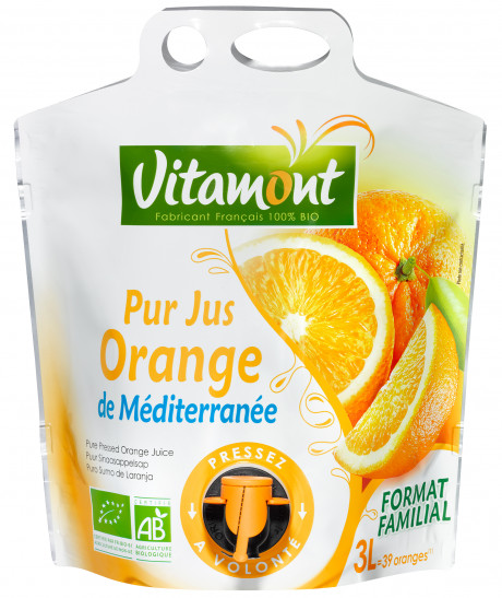 Pur jus d'orange de Méditerranée bio 3L
