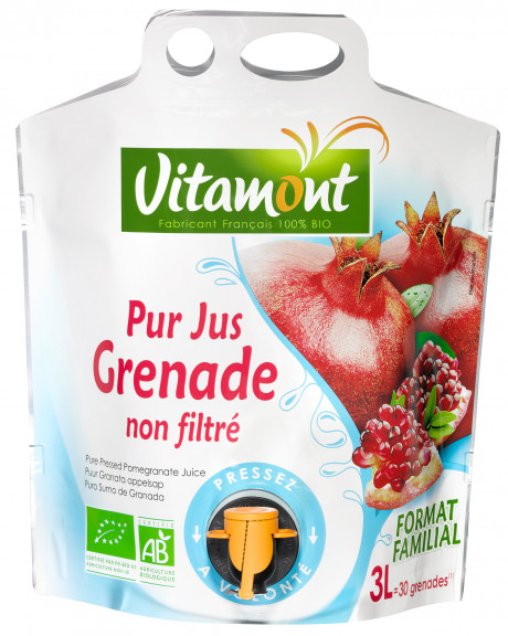Pur jus de grenade non filtré bio 3L