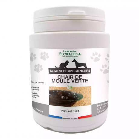Chair de Moule Verte en Poudre 100g pour Chien et Chat