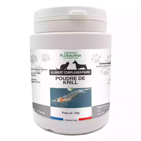 Poudre de Krill 100g pour chien et chat