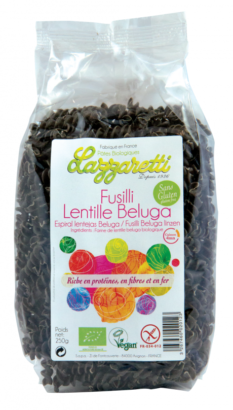 Fusilli 100% Lentilles Beluga Vegan 250g