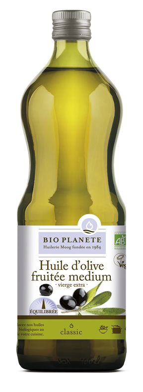 Huile d'olive vierge extra fruitée medium BIO PLANÈTE 1 L