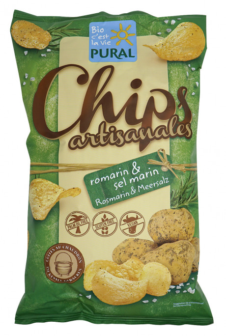 Chips de pommes de terre artisanales romarin sel marin