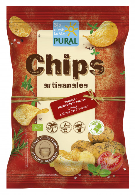 Chips de pommes de terre artisanales tomate-herbes de Provence
