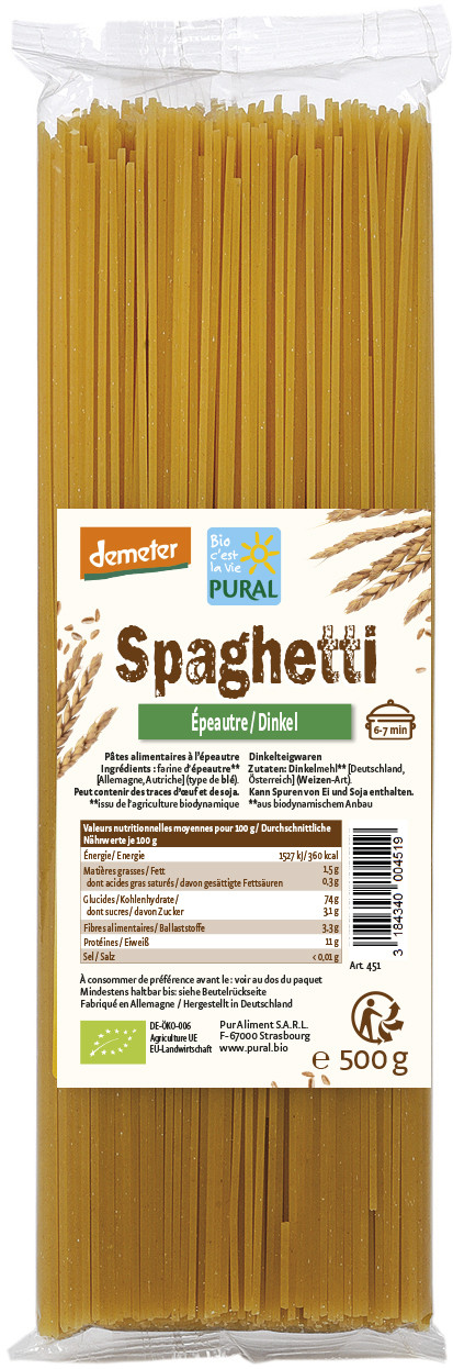 Spaghetti à l'épeautre, demeter