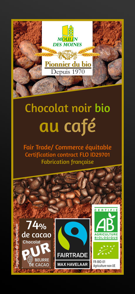 CHOCOLAT NOIR 74% CAFE EQUITABLE 100G AB