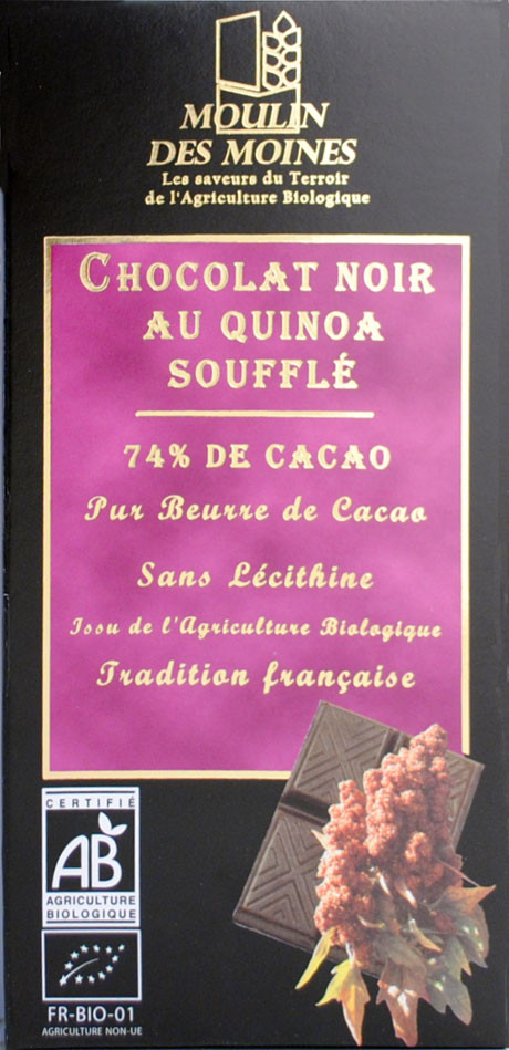 CHOCOLAT NOIR 74% QUINOA 100G AB
