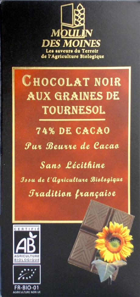 CHOCOLAT NOIR 74% TOURNESOL 100G AB
