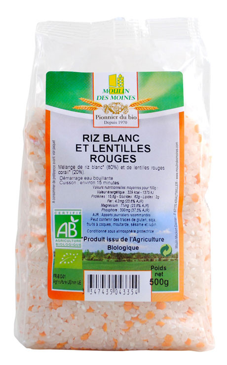 MELANGE RIZ BLC LENTILLES 500G AB