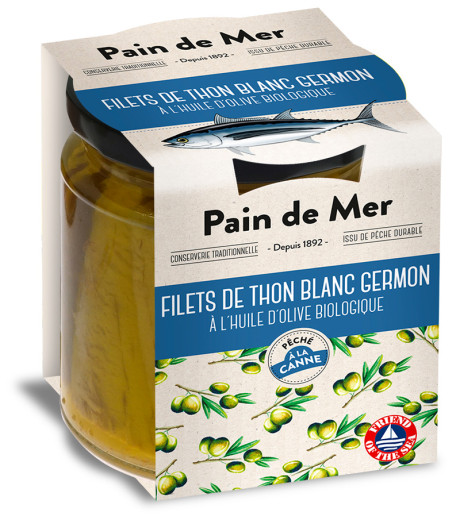 Filets de thon blanc Germon à l'huile d'olive biologique