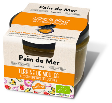 Terrine de moules aux condiments bio