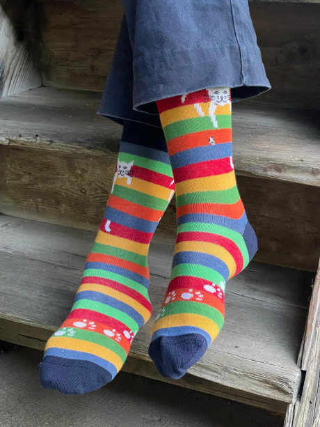Chat Perché, version 2 - mi-chaussettes en coton bio pour adultes et enfants.jpg