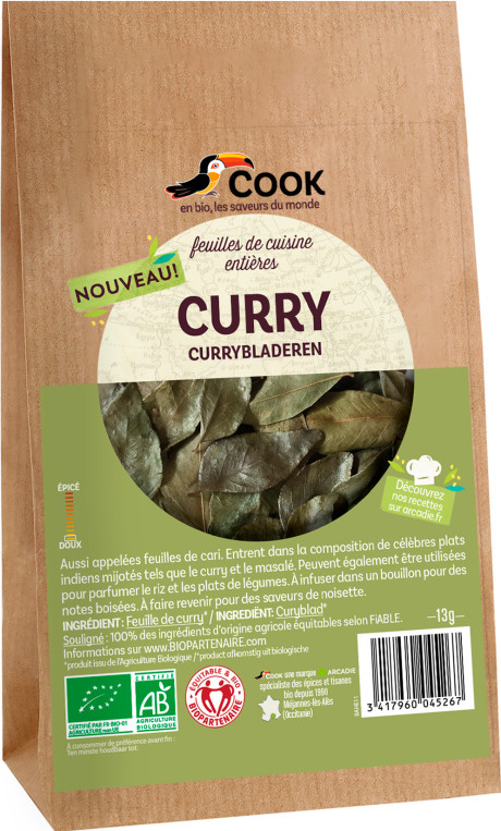 CURRY feuilles "COOK" sachet 13g*