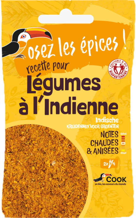 Mélange LÉGUMES À L'INDIENNE "COOK" sachet plat 18g*